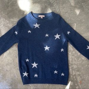Blue and white star, Cashmere sweater, XS